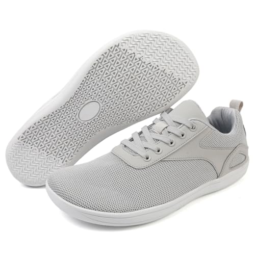ZEPYFXIT Unisex Barfußschuhe Herren Barfuss Schuhe Damen Minimalistische Leicht Atmungsaktiv Fitnessschuhe Walkingschuhe mit Breite Zehenbox(Grau 8814,46 EU) von ZEPYFXIT