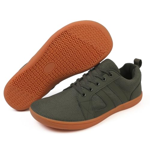 ZEPYFXIT Unisex Barfußschuhe Herren Barfuss Schuhe Damen Minimalistische Leicht Atmungsaktiv Fitnessschuhe Walkingschuhe mit Breite Zehenbox(Grün 8815,43 EU) von ZEPYFXIT