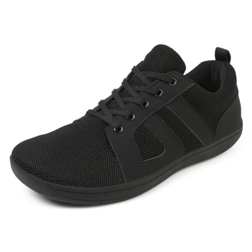 ZEPYFXIT Unisex Barfußschuhe Herren Barfuss Schuhe Damen Minimalistische Leicht Atmungsaktiv Fitnessschuhe Walkingschuhe mit Breite Zehenbox(Schwarz 8815,44 EU) von ZEPYFXIT