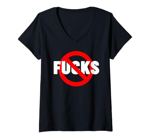 Damen Keine Ficks gegeben T-Shirt mit V-Ausschnitt von ZERO FUCKS GIVEN