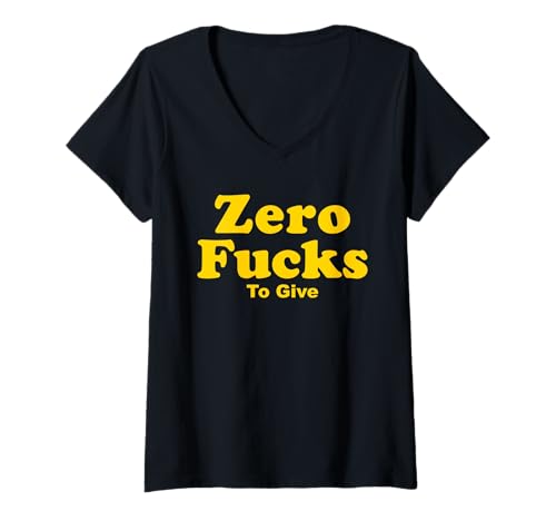 Damen Zero Fucks to GIVE T-Shirt mit V-Ausschnitt Damen Zero Fucks to GIVE T-Shirt mit V-Ausschnitt von ZERO FUCKS GIVEN