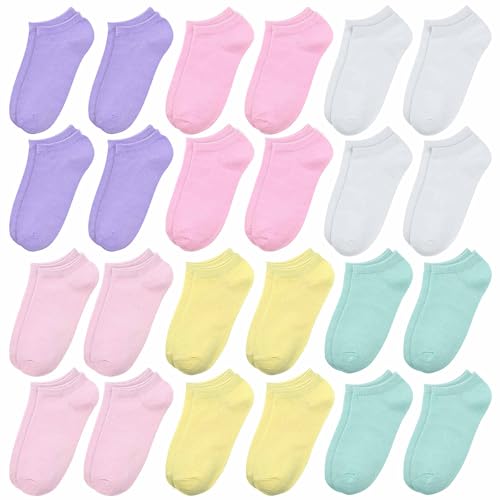 ZERULETS 24 Paar Kinder Sneaker Socken Mädchen Kindersocken Laufsocken Sportscoken für 1-13 Jahre(2-4 Jahre) von ZERULETS