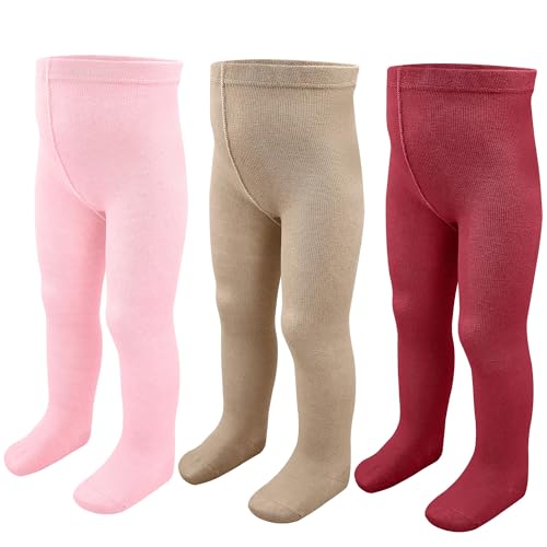 ZERULETS Baby Strumpfhose Kinderstrumpfhose für Mädchen Jungen Baumwolle Kinderstrumpfhose 3 Paare Krabbelstrumpfhose Strümpfe Leggings 0-24 Monaten von ZERULETS