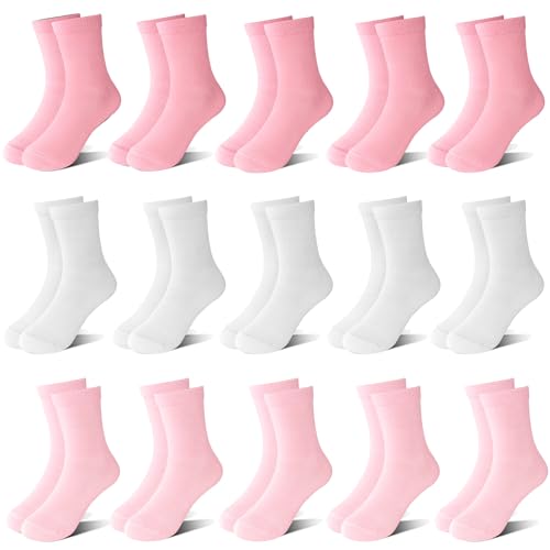 ZERULETS Kinder Socken Mädchen Socken Sneaker Socken Kinder Crew Schulsocken Mädchen Sportscoken 15 Paare für 1-2 Jahre 20-23 23-27 31-34 35-38 von ZERULETS