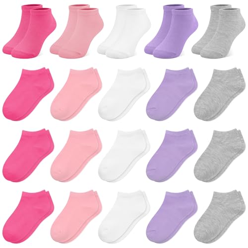 ZERULETS Mädchen Sneaker Socken Kinder - 20 Paare Bunte Kurze Kleinkind Kindersocken Elastische Sportsocken für 2-4 Jahre im Sommer von ZERULETS