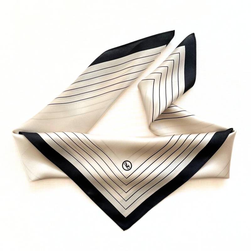 Seidentuch Aus Seidensatin, Minimalistisch Zeitloses Design, Schwarz-Weiß von ZESASILK