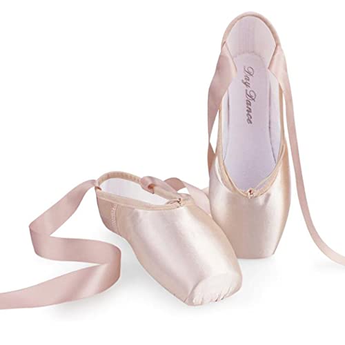 ZESLIV Ballettschuhe für Mädchen Kinder Damen Hautfarbe Satin Spitzenschuhe Tanzschuhe Ballettschläppchen Gr.31-43 von ZESLIV