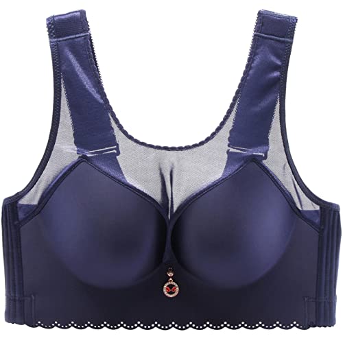 ZESLIV Damen BH bügelloser BH große größen 85E Dunkelblau Push up BH Vollschalen Breite Träger Bustier BH von ZESLIV