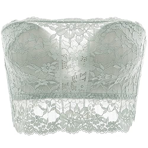 ZESLIV Damen Bandeau BH ohne bügel Grün 80C Nahtloser Spitze Bralette Bandeau-BH Trägerlos Vollschalen BH ZESLIV Damen Bandeau BH ohne bügel Grün 80C Nahtloser Spitze Bralette Bandeau-BH Trägerlos Vollschalen BH von ZESLIV