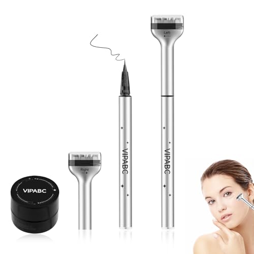 Eyeliner Stempel, 2 in 1 Unterer Wimpern Stempel, Wimpern Untere Stempel Mit Tinte Und Eyeliner, Wasserfester Und Schweißfest Eye Liner Stamps Für Make up Anfänger (Braun) von ZESTEFY