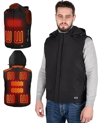 ZEUSFIRE Beheizte Weste für Damen und Herren, ärmellose USB elektrisch beheizte Jacke mit 3 Temperaturstufen und 17 Heizzonen,waschbarer Wärmejacke für Outdoor-Aktivitäten Motorrad Camping(Ohne Akku) von ZEUSFIRE