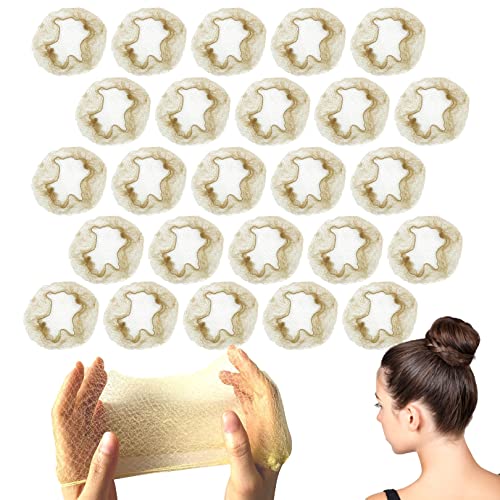 ZEVONDA 20 PCS Unsichtbare Haarnetze - 50cm/20 Zoll Elastische Kante Mesh Haarnetz Haar Brötchen Halter für Ballett Tanz Gymnastik Haar Brötchen für Frauen Mädchen, Gold von ZEVONDA