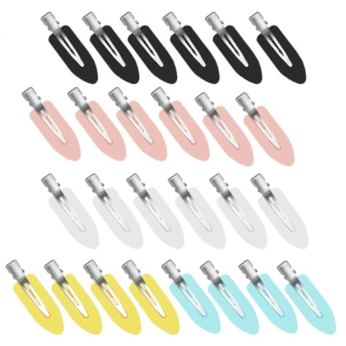 ZEVONDA 26 PCS Keine Falten Haarspangen - Keine Biegung Haarspangen Make-up Haarspangen Haarstyling Clips Friseur Haarnadeln für Mädchen Frauen (Schwarz, Weiß, Rosa, Gelb, Blau) von ZEVONDA