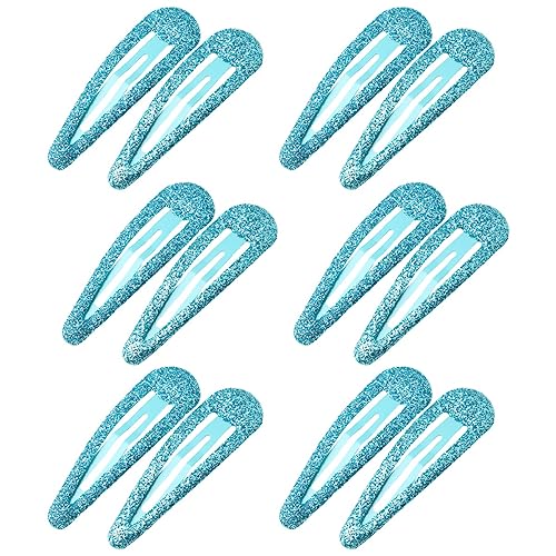 ZEVONDA Glitzer Haar Schnappclips - Metall Haarspangen Bunte Glitzer Pailletten Haarspangen Haarspangen Haarspangen Haarstyling Zubehör für Kleinkinder Kinder Mädchen Frauen, Blau *12 von ZEVONDA