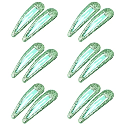 ZEVONDA Glitzer Haar Schnappclips - Metall Haarspangen Bunte Glitzer Pailletten Haarspangen Haarspangen Haarspangen Haarstyling Zubehör für Kleinkinder Kinder Mädchen Frauen, Grün *12 von ZEVONDA