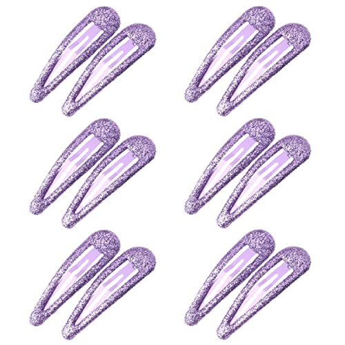 ZEVONDA Glitzer Haar Schnappclips - Metall Haarspangen Bunte Glitzer Pailletten Haarspangen Haarspangen Haarspangen Haarstyling Zubehör für Kleinkinder Kinder Mädchen Frauen, Lila *12 von ZEVONDA