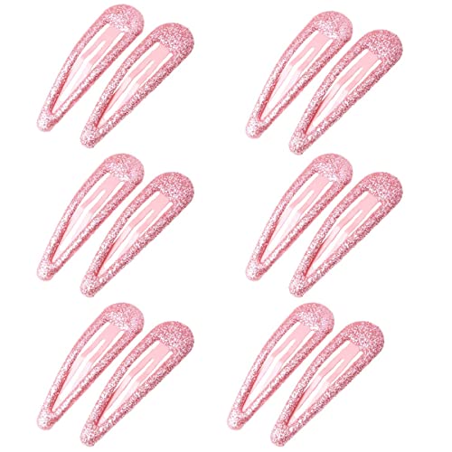 ZEVONDA Glitzer Haar Schnappclips - Metall Haarspangen Bunte Glitzer Pailletten Haarspangen Haarspangen Haarspangen Haarstyling Zubehör für Kleinkinder Kinder Mädchen Frauen, Rose *12 von ZEVONDA