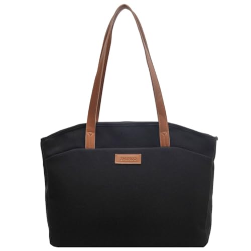 ZEWZI Damen Canvas Tragetasche Große Kapazität Handtasche | mit Reißverschluss | Shopper | Alltag, Ausgehen | Multi-Pocket von ZEWZI