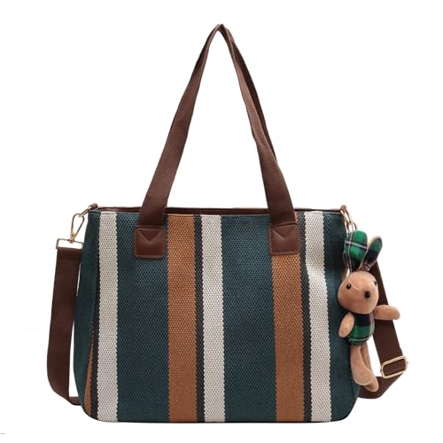 ZEWZI Damen Henkeltaschen Canvas Tragetasche Große Kapazität Handtasche Multifunktionale Schultertasche Casual Tote mit Reißverschluss von ZEWZI