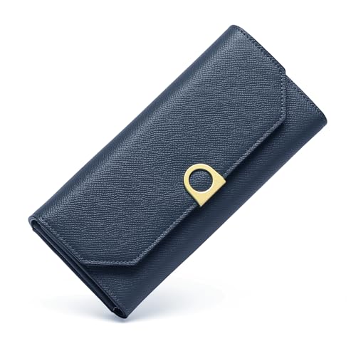 ZEWZI Geldbörse Damen Leder Gross, Geldbeutel Damen groß und im Langformat mit Kartenschlitzen und kleinem Münzfach Elegant Damen Portemonnaie Clutch von ZEWZI