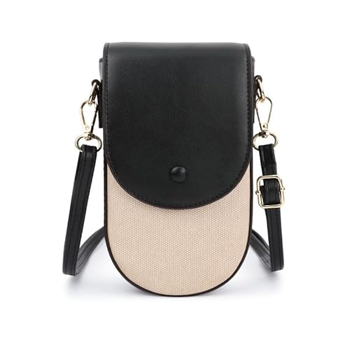 ZEWZI Handy Umhängetasche Damen, PU Leder Handytasche mit 8 Kartenfächer zum Umhängen, Cross-Body Schultertasche Farbblock Geldbörse mit Verstellbar Abnehmbar Schultergurt von ZEWZI