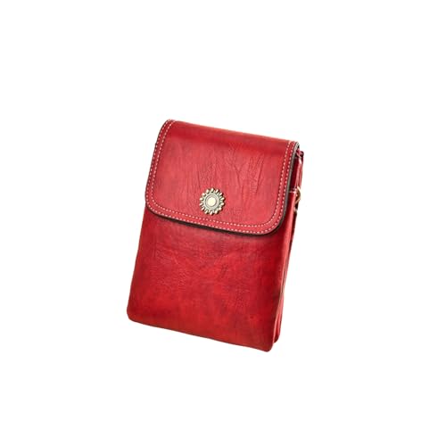 ZEWZI Handy Umhängetasche Damen, PU Leder Handytasche mit Zipper Geldbörse,Viele Fächer Cross-Body Schultertasche mit Verstellbar Abnehmbar Schultergurt Retro Crossbody Bag von ZEWZI