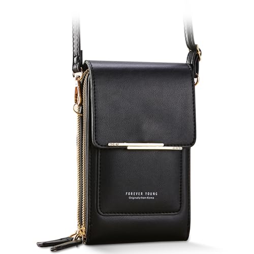 ZEWZI Handytasche Zum Umhängetaschen für Frauen Mädchen Brieftasche Schultertasche aus PU-Leder Kartenhalter von ZEWZI