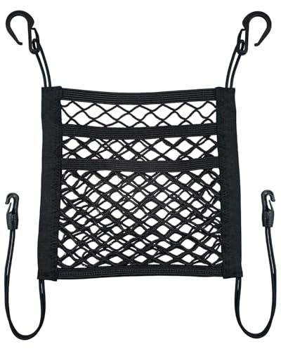 ZEXIJOW 3-stufiger Autositz-Organizer,Universal Auto Rücksitz Netz,Barrier für Hunde,Sitzlehne,Netztasche,Rücksitz Sperre,Haustier,Kind,Cargo-Taschentuchhalter,Fahreraufbewahrung für SUVs und LKWs von ZEXIJOW