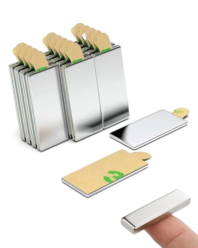 ZEXIJOW Neodym Magnete 16 Stück,Klebemagnete selbstklebend,30x10x1mm,Hochwertige NiCuNi-Beschichtung - Quadratischer Magnet für Whiteboard, Kühlschrank,Fotos, Magnettafel, Basteln,Jalousien von ZEXIJOW
