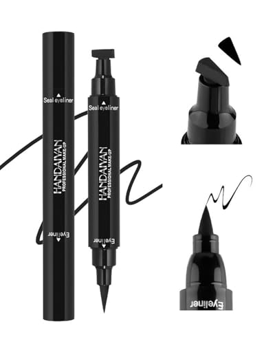 ZEXIJOW Professional Makeup Dreieckiger Stempel-Eyeliner, Filzstift,Wasserfest, Vegane Formel Schnelltrocknend,Hohe Farbwiedergabe,Seidig glatt Schwarz von ZEXIJOW