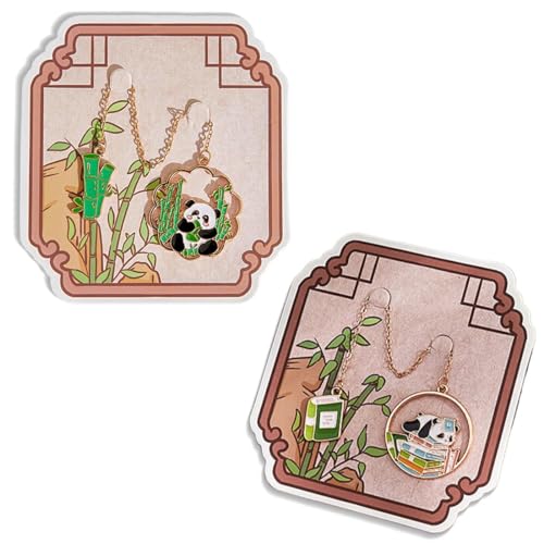 2 Stück Lesezeichen Edelstahl Panda Bookmark Buchenzeichen Kleine Geschenke für Freunde Fraue Kinder Schüler Lehrer von ZEXOWIJ