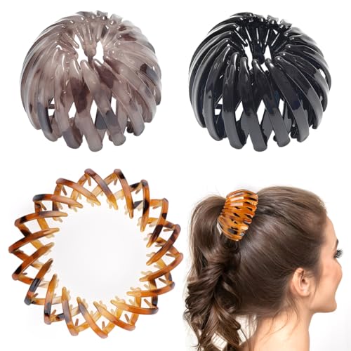3 Stück Haarspangen für Damen, Vintage Vogelnest Haarklammern Große Haarclips Haargreifer Haar Accessoire Haarschmuck für Mädchen Damen, Einfarbig von ZEXOWIJ