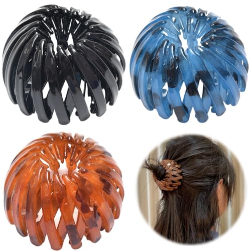 3 Stück Haarspangen für Damen, Vintage Vogelnest Haarklammern Große Haarclips Haargreifer Haar Accessoire Haarschmuck für Mädchen Damen von ZEXOWIJ
