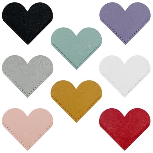 8 Stück Leather Heart Bookmark Corner Page Book Marks Cute Handmade Book Buch Zubehör Personalisierte Lesezeichen Schöne Lesezeichen Geschenke für Kinder Frauen und Lesebegeisterte von ZEXOWIJ