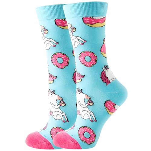 Einhorn Socken Lustige Unisex Damen Herren & Kinder Baumwolle Socken Neuheit Verrückte Witzige Coole mit Motiv 36-43 von ZEXOWIJ