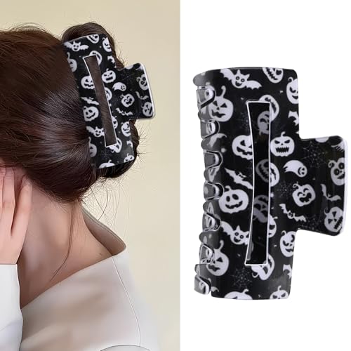 Halloween-Haarspangen für Damen, niedliche Haarklammern, Fledermaus, Kürbis, Geistermuster, rutschfeste Haarklammern, starker Halt, Halloween-Haarschmuck, 1 Stück Halloween-Haarspangen für Damen, niedliche Haarklammern, Fledermaus, Kürbis, Geistermuster, rutschfeste Haarklammern, starker Halt, Halloween-Haarschmuck, 1 Stück von ZEYER