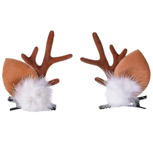 ZEYER Weihnachts-Stirnband mit braunem Geweih, Haarreif mit weißem kleinen Haarball-Design, niedliches Haar-Accessoire, Weihnachts-Haarspangen, 2 Stück ZEYER Weihnachts-Stirnband mit braunem Geweih, Haarreif mit weißem kleinen Haarball-Design, niedliches Haar-Accessoire, Weihnachts-Haarspangen, 2 Stück von ZEYER