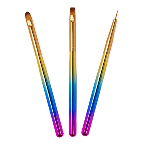 Nagelkunst-Stift für Acrylnägel in verschiedenen Größen, Nylonspitzen, UV-Gel, Malpinsel, Maniküre-Set, Werkzeuge, 3 Stück von ZEZEFUFU