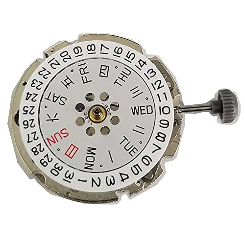 ZEZEFUFU Doppel-Kalenderwerk 21 Juwelen Tag/Datum @3 Automatische mechanische Uhr Bewegung für MIYOTA 8205 Bewegung, silber von ZEZEFUFU