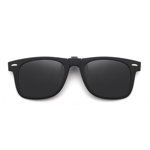 ZEZEZ Leichte Faltbare Polarisierte Clip-On-Sonnenbrille for Herren mit Korrekturbrille – Tragbares Reiseetui for Autofahren und for Den Außenbereich, Unisex(Frosted black) von ZEZEZ