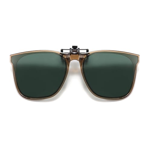 ZEZEZ S26 Faltbare Polarisierte Clip-On-Sonnenbrille for Korrekturbrillen for Männer und Frauen – UV-Schutz, Leichtes Design, Tragbares Reiseetui for Radfahren und Outdoor(Green) von ZEZEZ