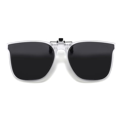 ZEZEZ S26 Faltbare Polarisierte Clip-On-Sonnenbrille for Korrekturbrillen for Männer und Frauen – UV-Schutz, Leichtes Design, Tragbares Reiseetui for Radfahren und Outdoor(Matte white) von ZEZEZ