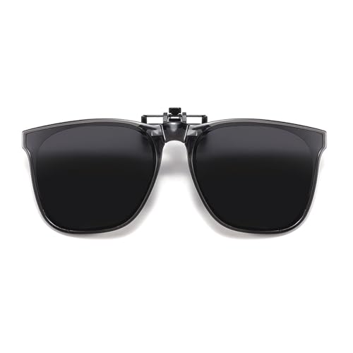 ZEZEZ S26 Faltbare Polarisierte Clip-On-Sonnenbrille for Korrekturbrillen for Männer und Frauen – UV-Schutz, Leichtes Design, Tragbares Reiseetui for Radfahren und Outdoor(Transparent gray) von ZEZEZ