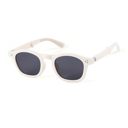 ZEZEZ Ultraleichte Faltbare Polarisierte Sonnenbrille for Damen und Herren, TAC-Linse UV400-Schutz Blendschutz Kompaktes Reisefertiges Design (CD012)(Cream) von ZEZEZ