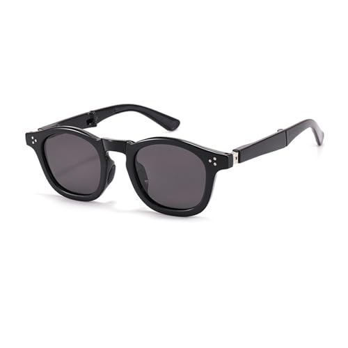 ZEZEZ Ultraleichte Faltbare Polarisierte Sonnenbrille for Damen und Herren, TAC-Linse UV400-Schutz Blendschutz Kompaktes Reisefertiges Design (CD012)(Schwarz) von ZEZEZ