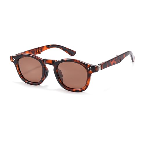 ZEZEZ Ultraleichte Faltbare Polarisierte Sonnenbrille for Damen und Herren, TAC-Linse UV400-Schutz Blendschutz Kompaktes Reisefertiges Design (CD012)(Tortoiseshell) von ZEZEZ