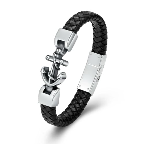 ZEZILE Armband Einäscherung Schmuck Männer Armbänder mit Anker Urnen für Asche Keepsake Memorial Geschenke Einäscherung Armreif von ZEZILE