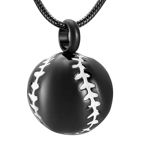 ZEZILE Baseball Form Urne Halskette Für Asche Edelstahl Einäscherung Schmuck Andenken Anhänger Halskette Für Frauen Männer 4 Farben von ZEZILE