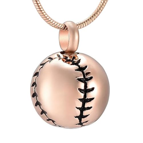 ZEZILE Baseball Form Urne Halskette Für Asche Edelstahl Einäscherung Schmuck Andenken Anhänger Halskette Für Frauen Männer 4 Farben von ZEZILE