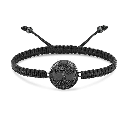 ZEZILE Baum des Lebens Einäscherung Armband für Asche Runde Urne Verstellbare Armbänder Gedenkschmuck Beerdigung Andenken für Frauen Männer von ZEZILE